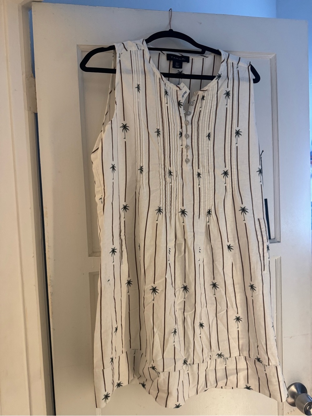 Tahari linen dress with palm trees